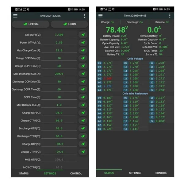 JK SMART BMS Lifepo4 ve Li-Ion Uyumlu 100A - Görsel 6